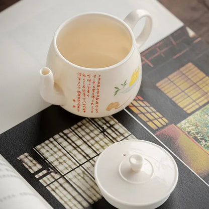120ml Chinese Ceramic Handpainted Teapot Portable Tea Kettle Kungfu Teaware