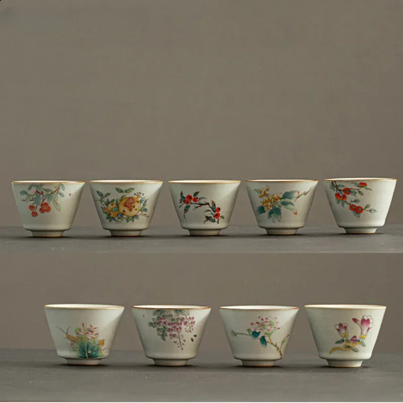 Ru Kiln Teacup Persimmon Ceramic Tea Cup Personal Single Cup Boutique Tea Set