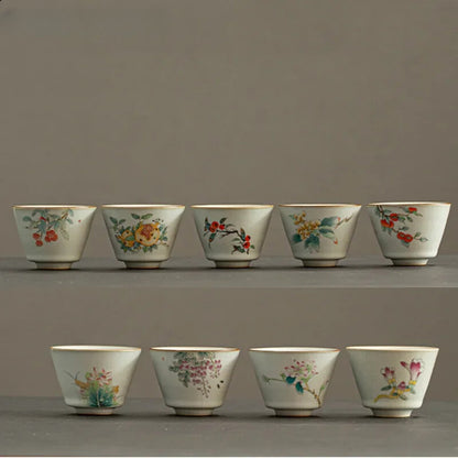 Ru Kiln Teacup Persimmon Ceramic Tea Cup Personal Single Cup Boutique Tea Set