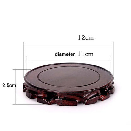 Chinese Style 10-16cm Wood Carving Round Base for Vase Teapot Statue Flowerpot