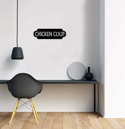 Country Rustic Chicken Coop Metal Sign for The Hen House-14"X4.5"-Metal Wall Art