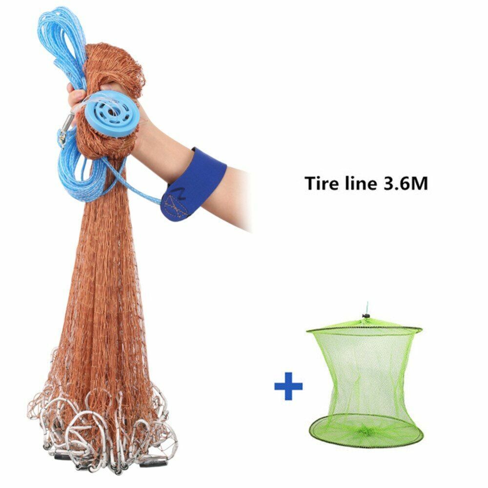 Fishing Net Sinker Cast Network Hand Outdoor Throw Catch Tool Gill Full Spread