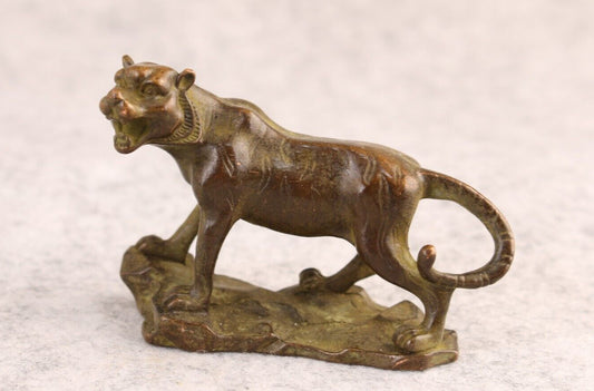 Rare bronze fengshui tiger statue netsuke collectable tea pet figure decor