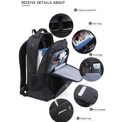 Men Backpacks 17 Inch Laptop USB Charging Bag Anti-theft Fashion Travel Rucksack