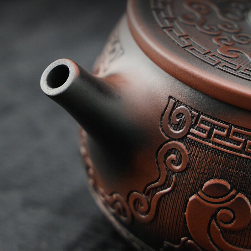 Boutique Tea Pot Purple Pottery Chinese Kungfu Tea Pot Ball Shaped Infuser Holes
