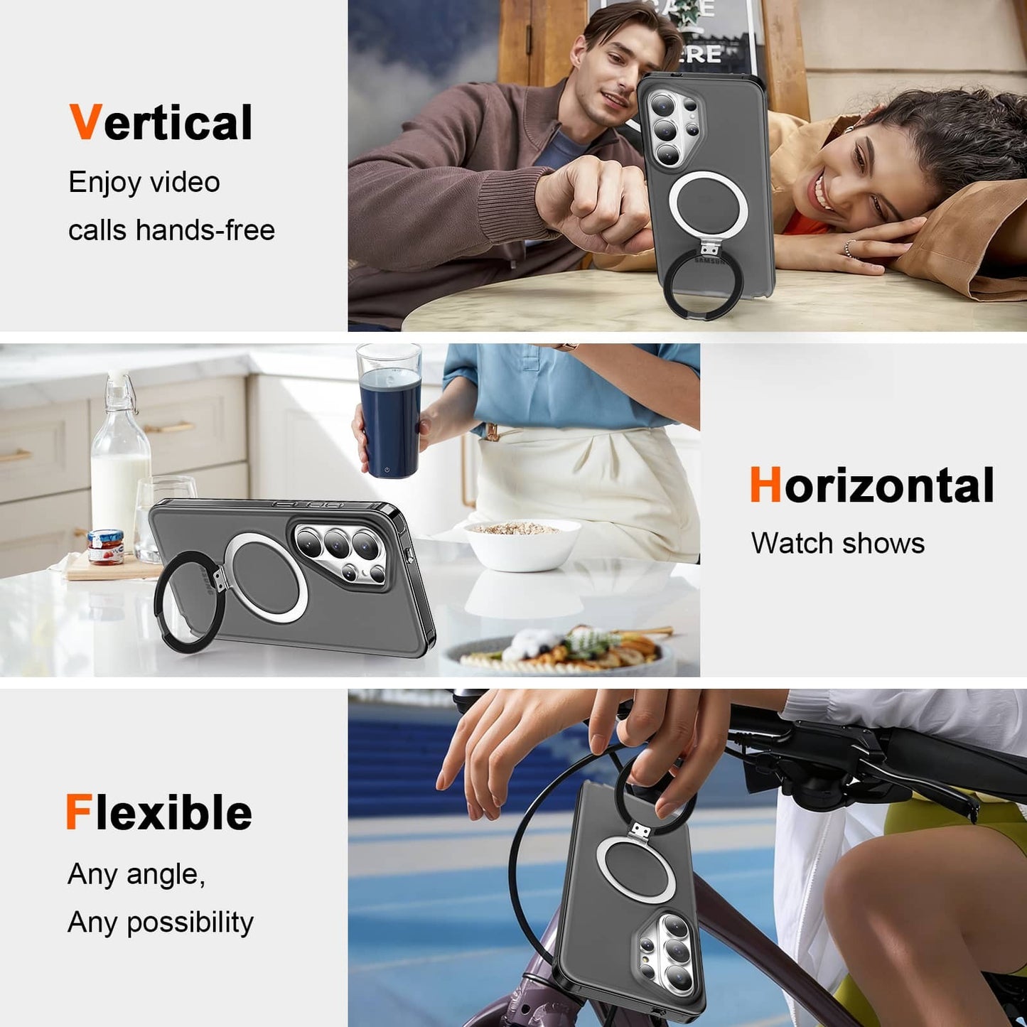 For Samsung Galaxy S26/S26 Ultra/S26 Plus Full Body Case with Magnetic Stand