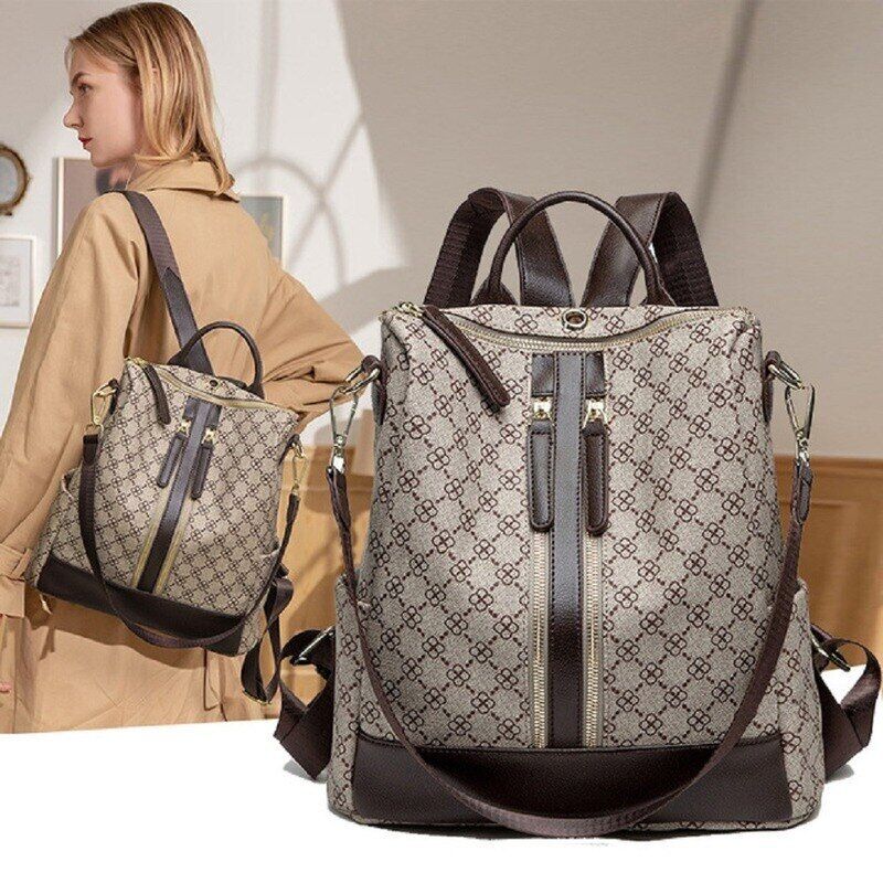 Women Pack Bag Bags Brand Design Monogram Anti-theft Backpack Girl Printing