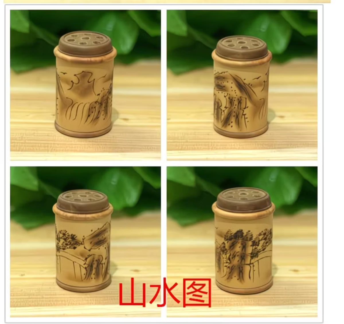 Handmade Gourd Katydid Cage 6x10cm Pear Wood Inlay with Spring
