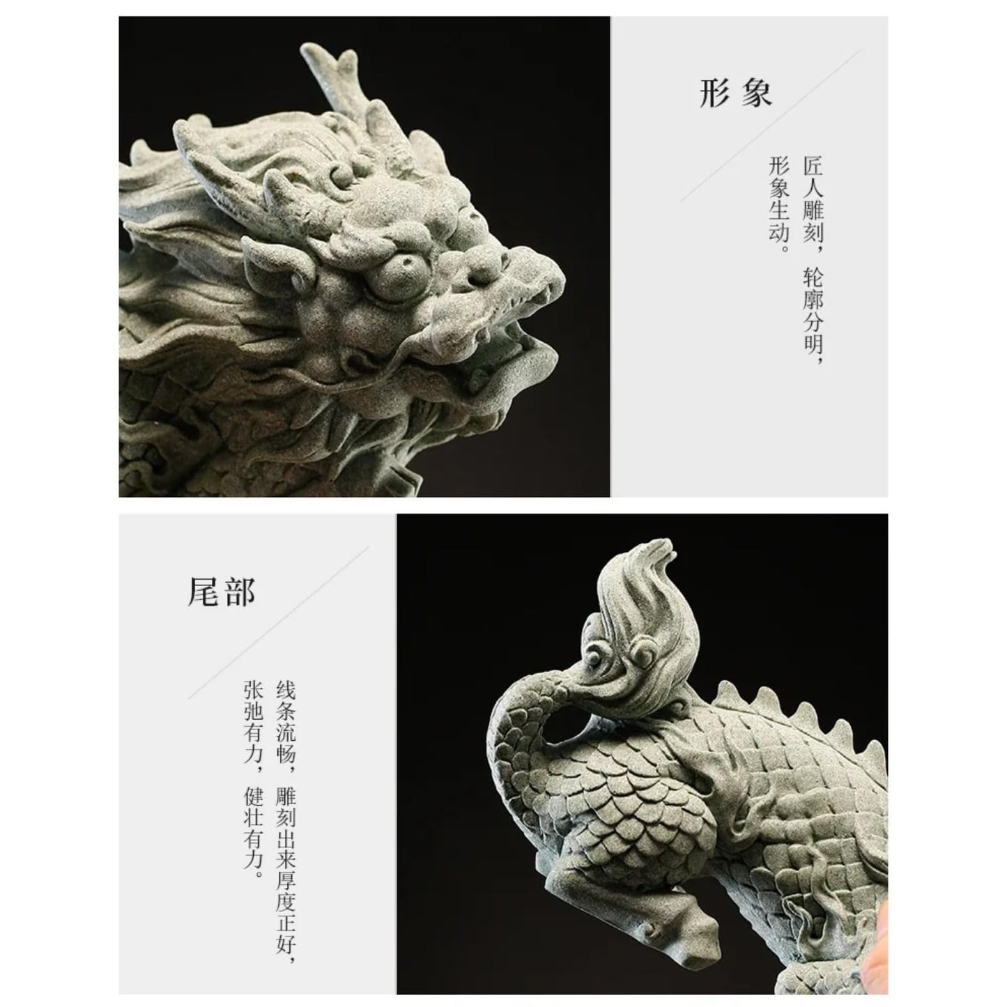 Sandstone Kylin Tea Pet Ornaments 21.5cm Tea Statue Kung Fu Teaware Tea Play