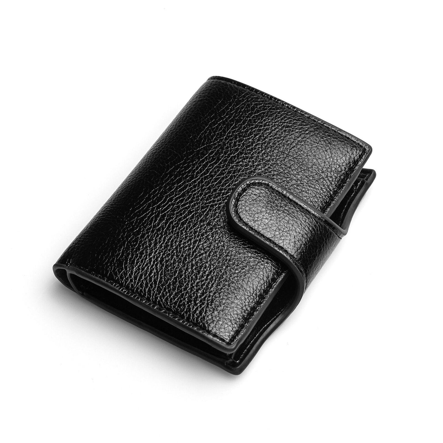 Wallet Purse Anti-theft Card Holder Metal Case Vintage Money Bags Leather Hasp