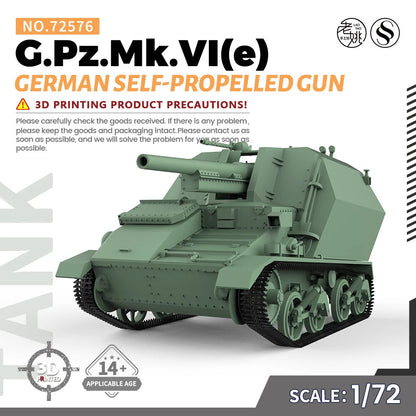 SSMODEL 576 1/72 25mm Military Model Kit German G.Pz.Mk.VI(e) Self-Propelled Gun