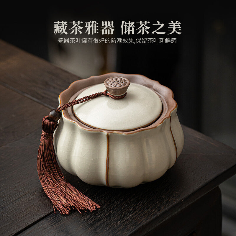 Ceramic Tea Jar Sealed Jar Household Chinese Tea Storage Jar Antique