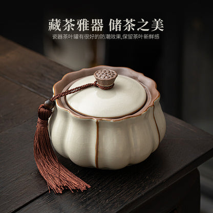 Ceramic Tea Jar Sealed Jar Household Chinese Tea Storage Jar Antique