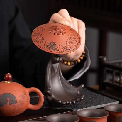 Handmade Tea Set Real Yixing Zisha Purple Clay Tea Pot Cup Pitcher Filter Net