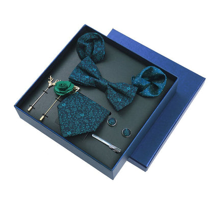 Men Ties 9Pcs Necktie Set Formal Luxury Wedding Cravat Pocket Square Silk Bowtie