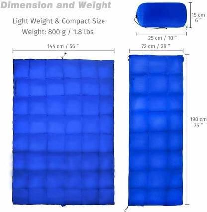 Camping Sleeping Bag Duck Down Waterproof Compression Pack Winter Tourism Adults