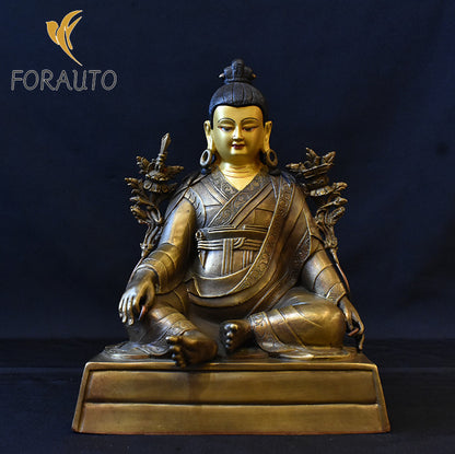 8'' Tibet Guru Jigme Lingpa Master Buddha Bronze Statue