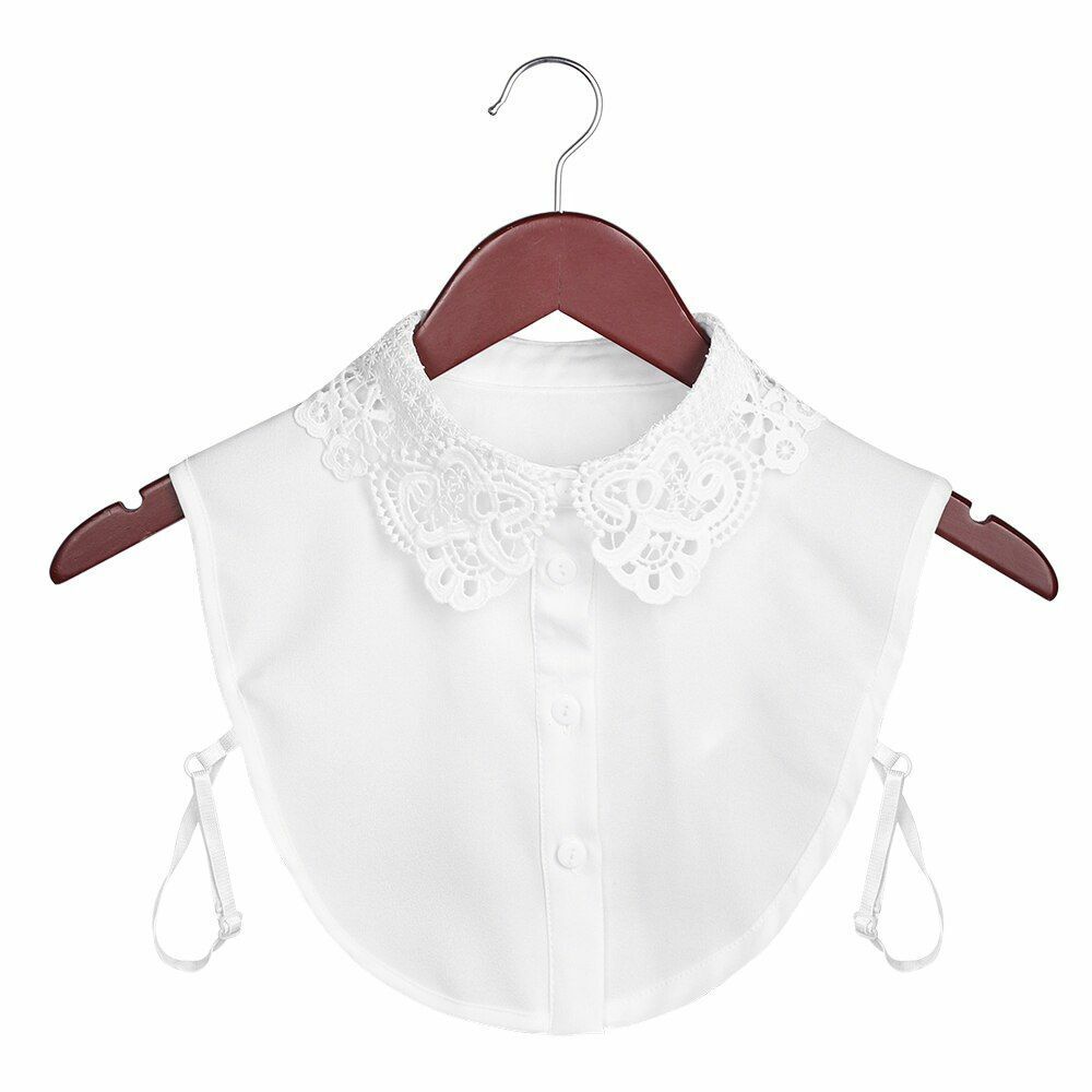 Shirt Collar Women Cotton Lace Fake Blouse Vintage Lapel Clothes Accessories Top