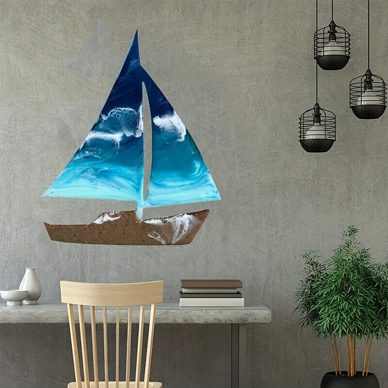 Sailboat Shape Wall Art Ocean Kids Room Decor Sailboat Artwork Beach Home Decor