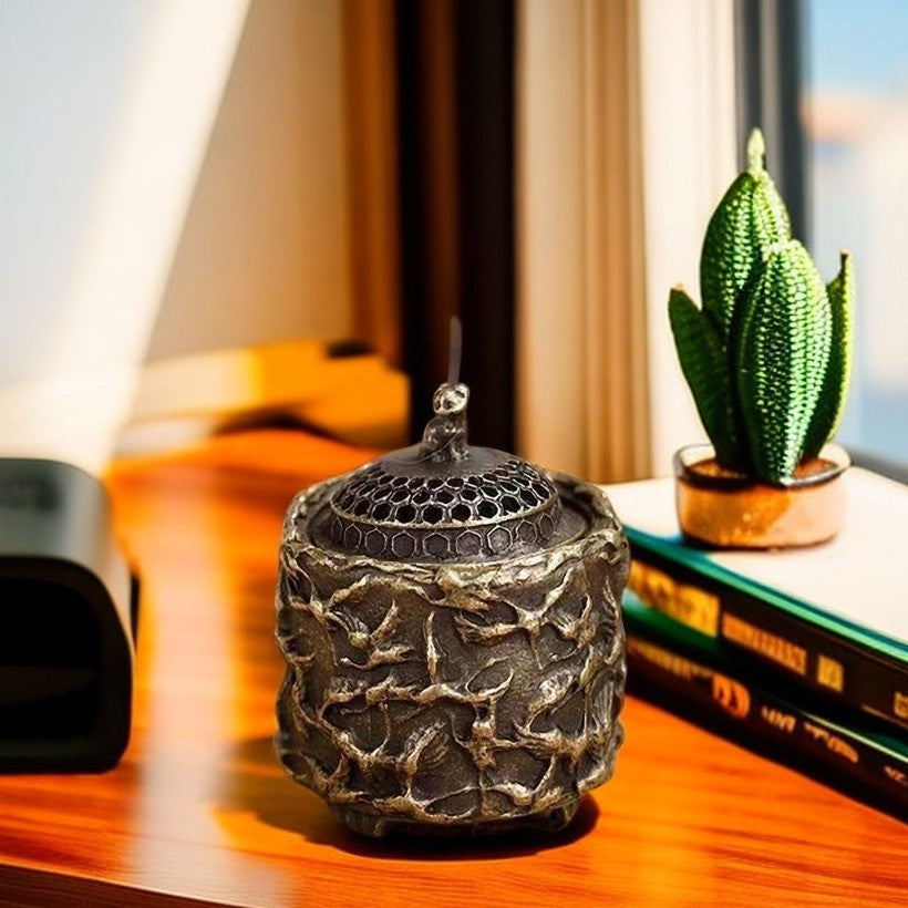 Alloy Crane Incense Burner Vintage Bronze Censer Desktop Ornament Craft