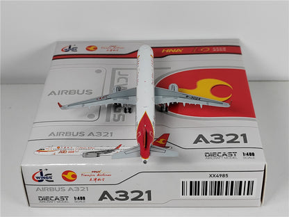 1:400 JC Wings Tianjin Airlines AIRBUS A321 Passenger Airplane Diecast Model