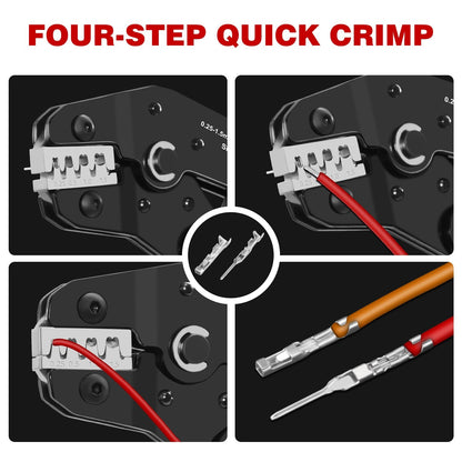 Electrical Crimper Pliers Wire Terminal Crimping Tool Male Female Connectors Set