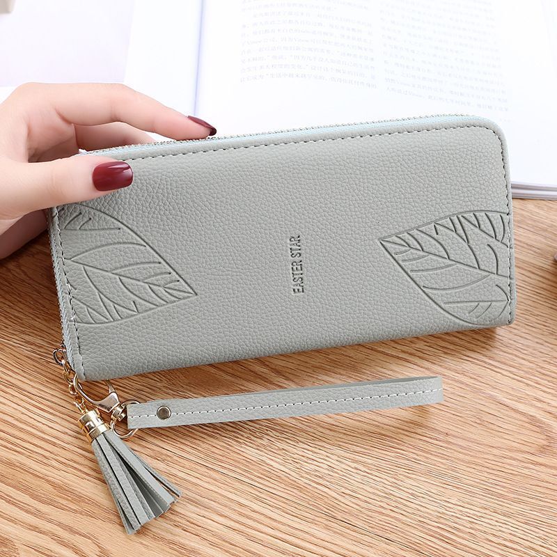 Wallets Purses Synthetic Leather Wristband Leaf Print Long Large Bag Wallets 1PC