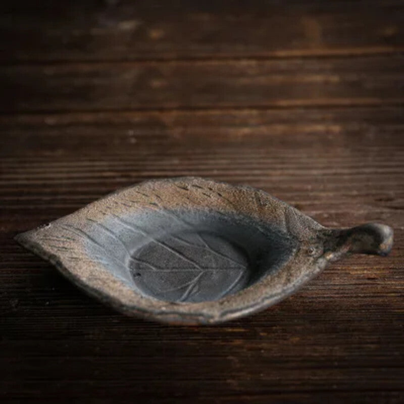 Ceramic Leaf Shape Tea Cup Saucers, Heat Resistant Tea Mat, Vintage
