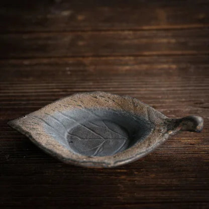 Ceramic Leaf Shape Tea Cup Saucers, Heat Resistant Tea Mat, Vintage