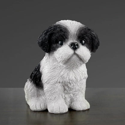 Cute Shih Tzu Puppy Dog Resin Figurine Adornment Adorable Dog Decor