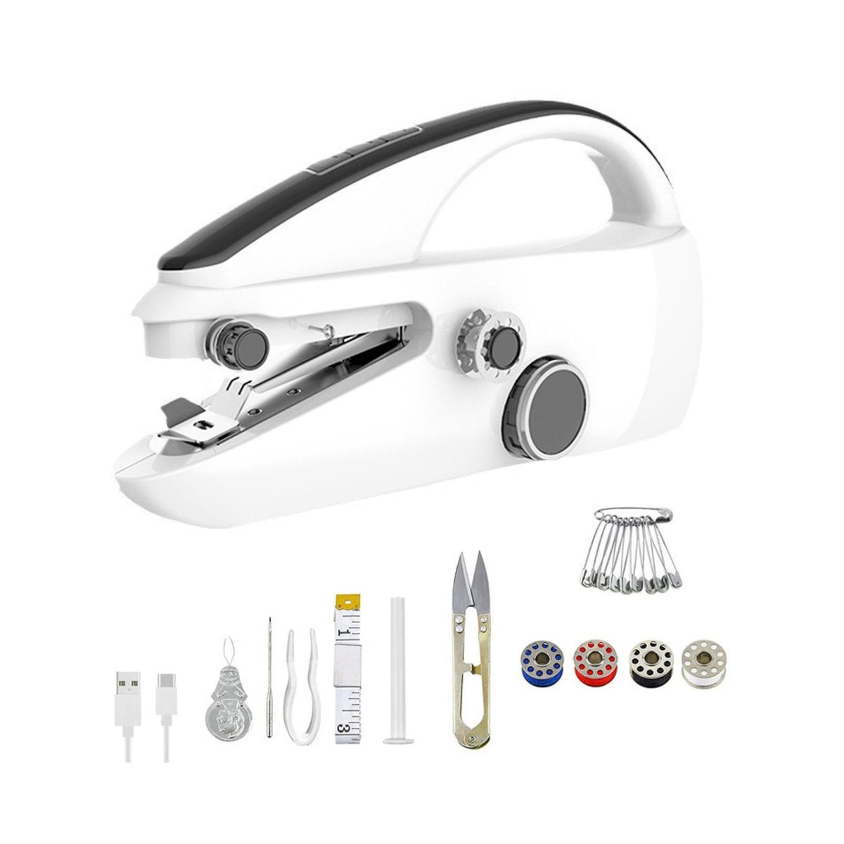 1* Plastic Sewing Machine W/Practical Sewing Kit USB/Batteries Power Supply