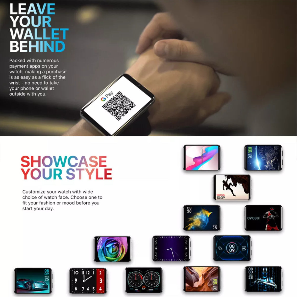 4G Smart Watch for Men Women 5MP Camera Touch Screen 2.86"Inch Screen Android