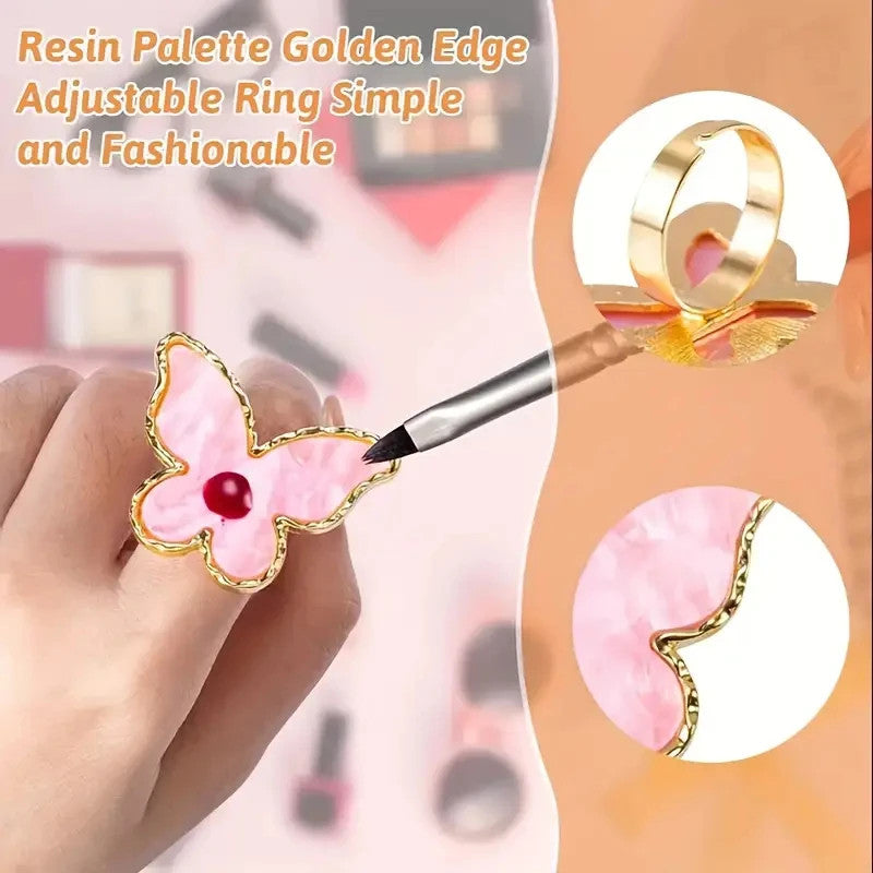 Irregular Nail Polish Palette Resin Nail Art Mixing Palette Ring Professional