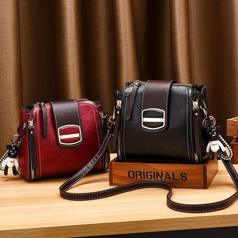 Handbags Women Vintage Leather Shoulder Hand Bag Crossbody Purses Messenger Bag