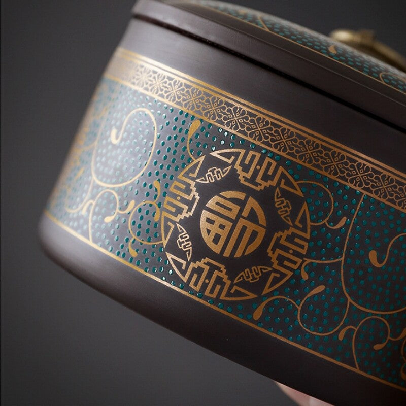 Sealed Canister For Loose Tea Small With Lid Yixing Zisha Purple Clay Tea Caddy
