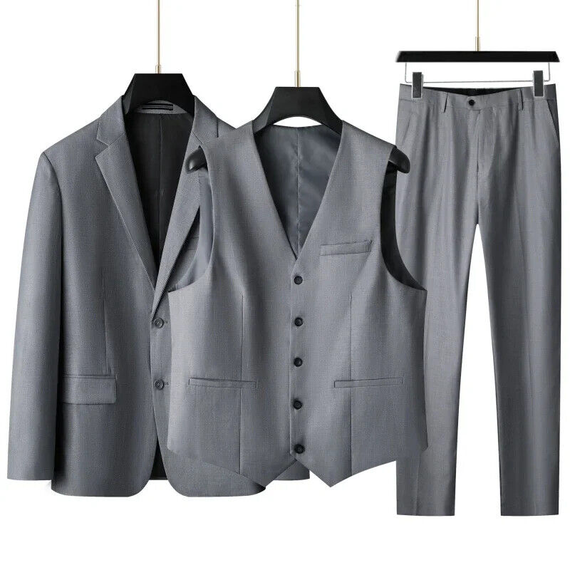 Men's Suit (suit + Vest + Trousers) Plus Fat Wedding Dress 3/2 Sets FourSeasons