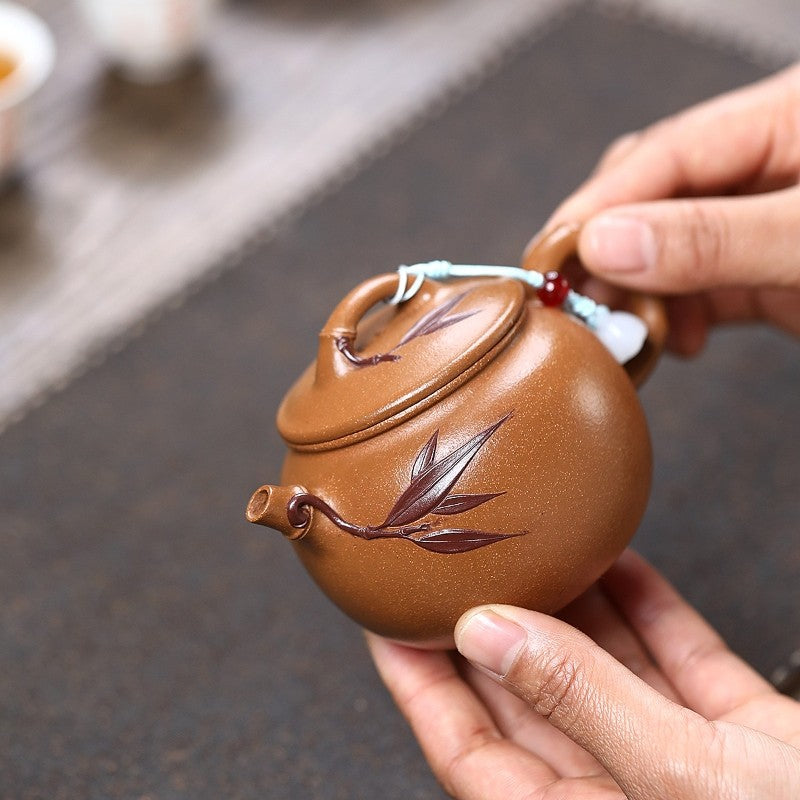 Authentic Yixing Zisha Jiangpo Clay Tea Pot 7 Infuser Holes Master Handmade Pot