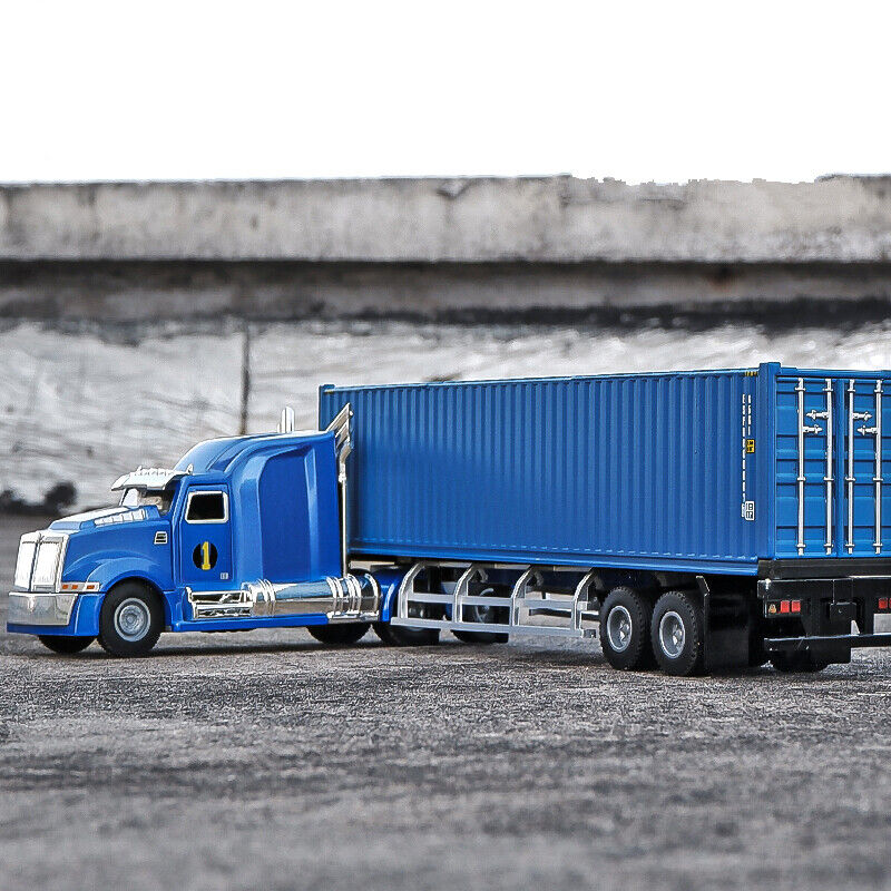 1:50 Container Trailer Truck Head Diecast Model Car Engineering Toy Vehicle Gift