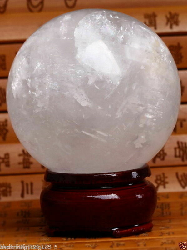 100MMNATURAL RAINBOW CLEAR QUARTZ CRYSTAL SPHERE BALL HEALING GEMSTONE AA+