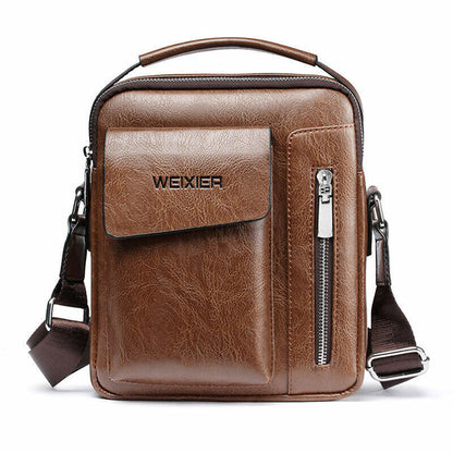 Casual Men Shoulder Bag Vintage Crossbody Bags PU Leather Handbag