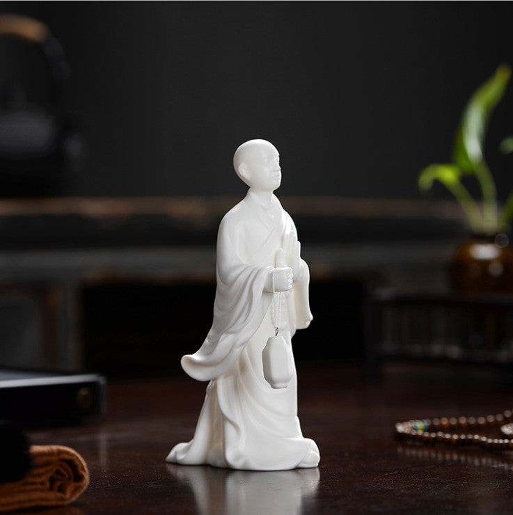 Taoism Style Tea Pet Home Table Decoration Zisha Porcelain Monk With Light New
