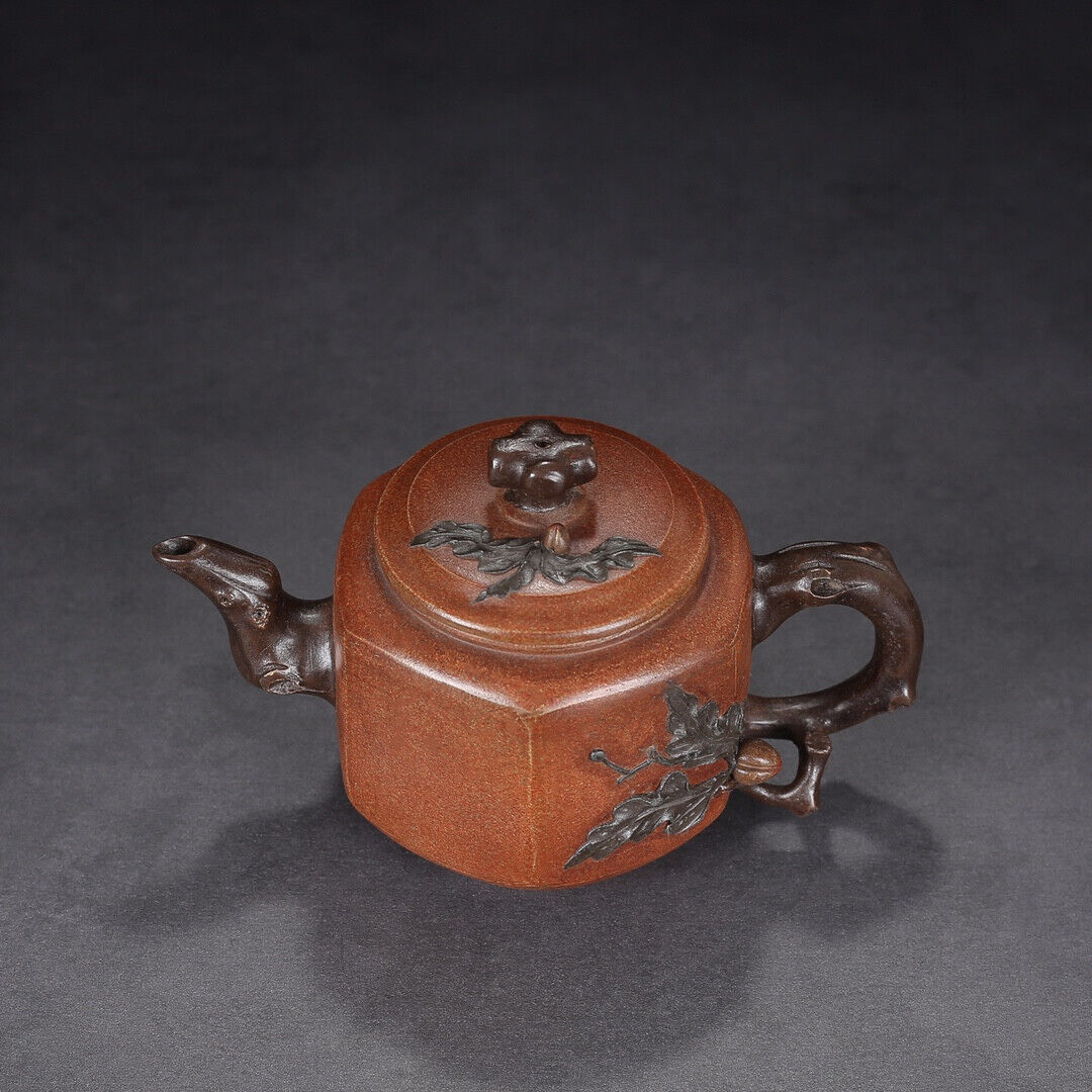 Chinese Yixing Zisha Clay Handmade Exquisite Teapot （六方 底款：蒋蓉）