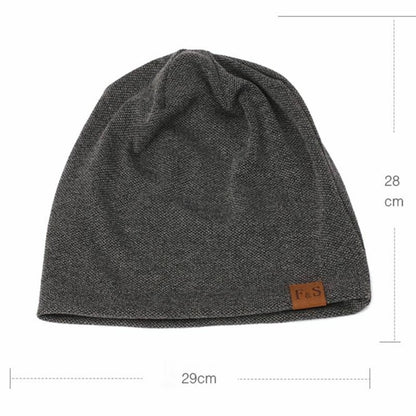 Hat Beanie Cap Outdoor Bonnet Skiing Keep Warm In Winter Solid Color Knitted Cap