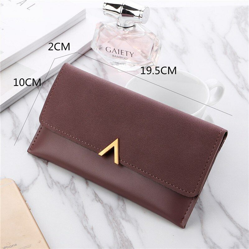 Women Handbag Money Card Holders Leather Clamps Coin Purses Clutch Female Wallet