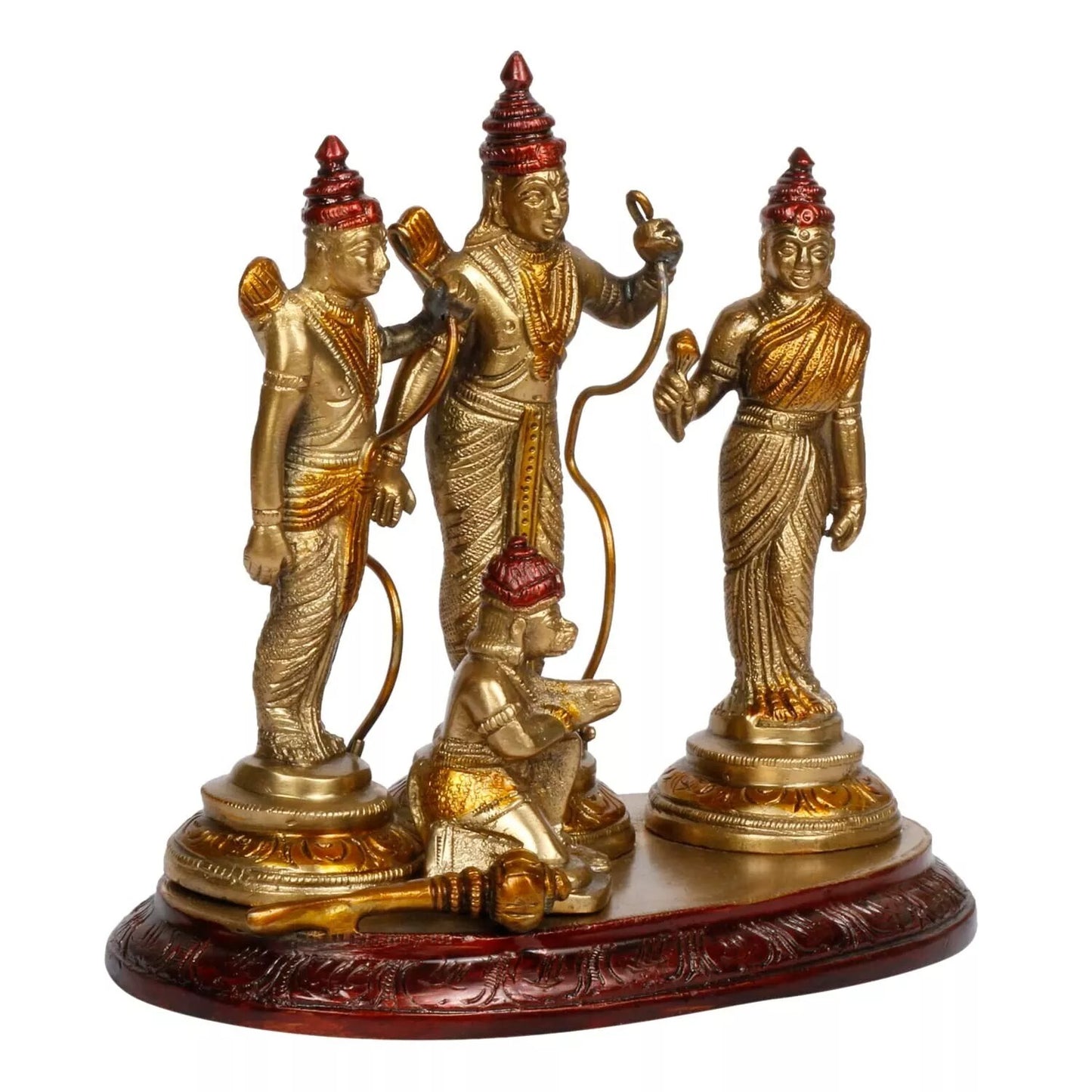 Ram Darbar Lord Rama Sita Laxman Hanuman Brass Family Statue Figurine Sculpture