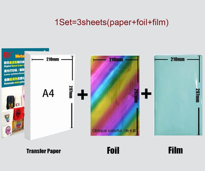 Water Transfers Decal 3Pcs Printable Laser Hot Stamping Paper Image Mug Stickers