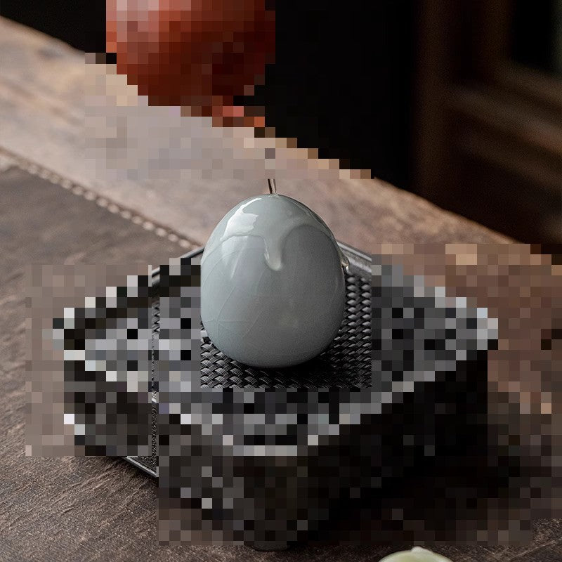 1pc Tianqing Ru Kiln Tea Egg Tea Pet Small Ornament Tea Table Decor Tea Playing