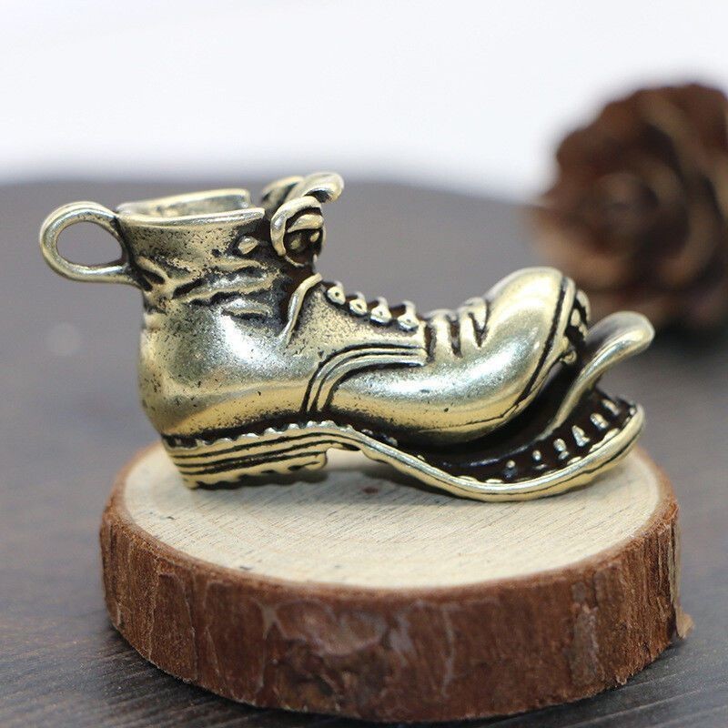 Pure Brass Martin Boot Pendant Open Mouth Copper Shoe Keychain Mini Charm