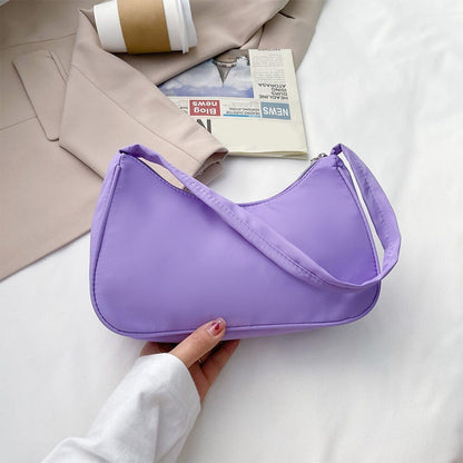 Underarm Bag Retro Nylon Vintage Simple Women Zipper Shoulder Handbag 28*18*8 CM