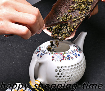 Porcelain Tea Pot Thin Glaze Hollow-out Design Kungfu Tea Pot With Infuser New